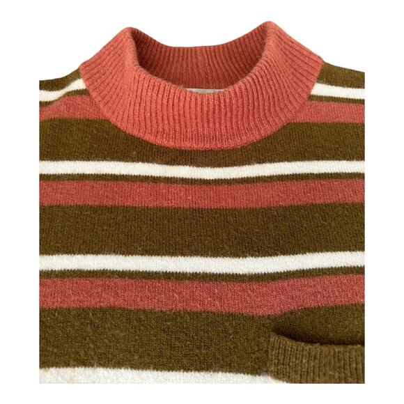 Madewell Redmond Mock Neck Pocket fall winter Sweater in Stripe Size Small - Picture 10 of 14